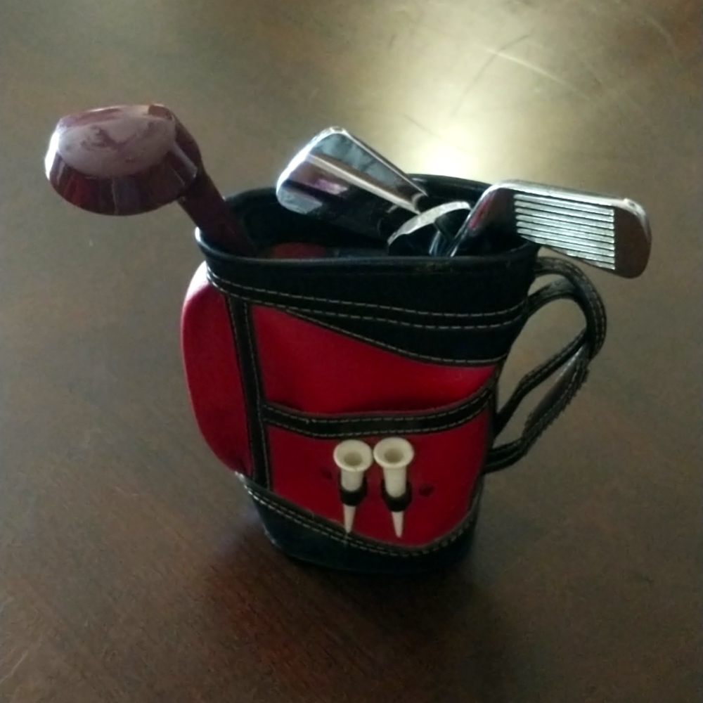 Golf-Theme Barware  4 utensils and bag Made in Japan Vintage